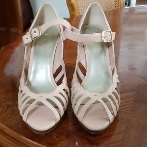 Fioni Nude Open Toe Heels